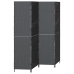 Divisor de ambientes  de 4 paneles plegable negro 195x180 cm de poli ratán