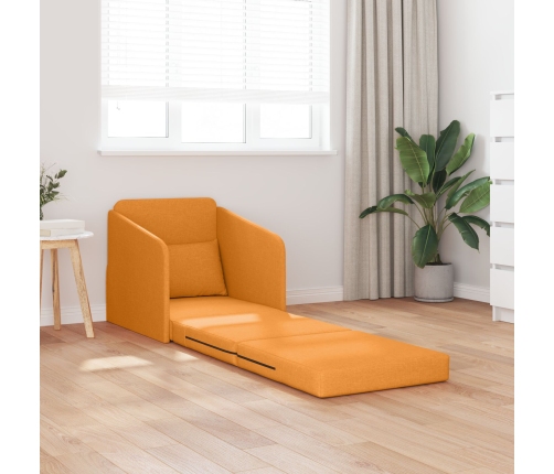 Sofá cama de suelo  2 en 1 Amarillo Oscuro 65x80x83 cm Tela