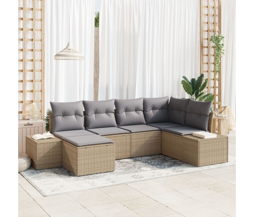 Conjunto de Sofá de Jardín  Set de 6 Beige y gris