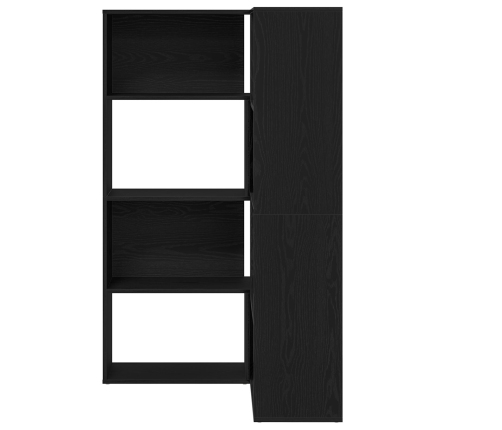 Armario Esquinero  Negro Roble 140x30x140 cm Madera Elaborada