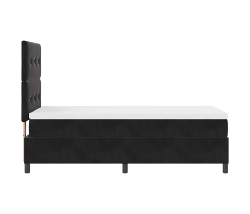 Cama con somier y colchón  negro 90x200 cm terciopelo