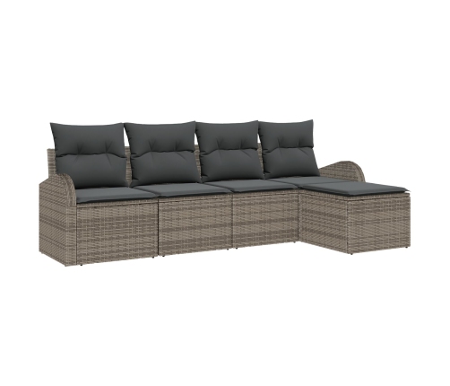 Conjunto de Sofá de Jardín de 5 Piezas con Cojines Gris