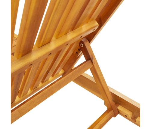 Sillas de Playa  2 pcs con Ruedas y Cojín de Madera de Acacia