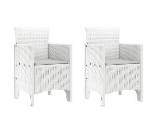 Silla de Jardín  Juego de 2 Blanco, Gris Claro Plástico, Tela
