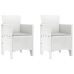 Silla de Jardín  Juego de 2 Blanco, Gris Claro Plástico, Tela