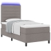 Cama con somier con colchón y LED taupe 100x200 cm tela
