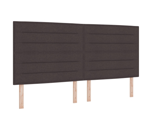 Cabecero LED Diseño Líneas Marrón Oscuro 100 cm Tela