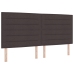 Cabecero LED Diseño Líneas Marrón Oscuro 100 cm Tela