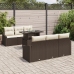 Conjunto de Sofá de Jardín  7 Piezas Marrón Ratán Sintético