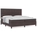 Cama Box Spring con Colchón Gris Oscuro 200x200 cm Tela
