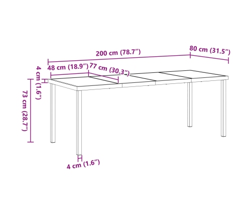 Set de Comedor de Jardín de 7 Piezas en Rattan Poliéster Marrón