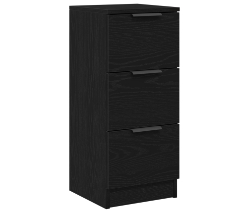 Armario Lateral de Roble Negro 30x30x70 cm Hecho de Madera Ingeniería