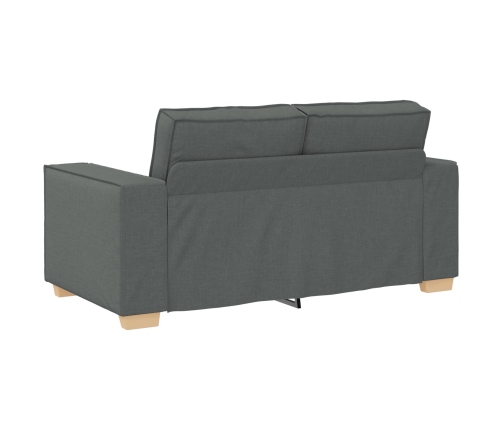 Conjunto de Sofá de 3 Piezas con Cojines en Tela Gris Oscuro