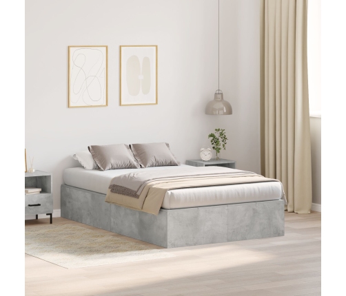 Estructura de Cama de Almacenamiento  Gris Concreto 120x190 cm