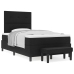 Cama con somier  con colchón y banco negro 120x200 cm tela