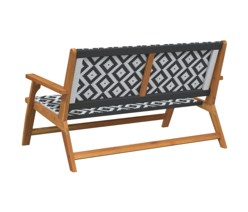 Banco de Jardín  Negro y Blanco 122x76x73.5 cm Madera Maciza de Acacia