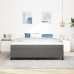 Cama con Somier  con Colchón Gris Claro Super King Tela de Corduroy