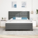 Cama con base caja  y colchón gris oscuro 180x200 cm tela