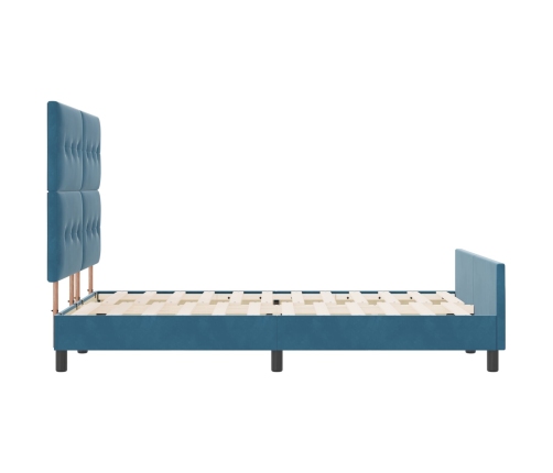 Estructura de Cama  Azul Oscuro 140x190 cm Terciopelo