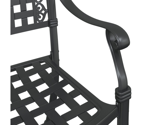 Sillas de jardín  2 pcs negras de aluminio fundido