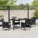 Conjunto de Comedor de Jardín de 5 Piezas Negro Poliratán