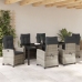 Conjunto de Comedor de Jardín de 7 Piezas con Cojines Gris Claro Poliratán