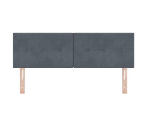 Cabecero Button Tufted Gris Oscuro 160 cm Terciopelo