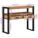 Mesa de Consola  Negra 90x33x75 cm de Madera Maciza de Acacia y Metal