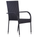 Conjunto de comedor de jardín de 5 piezas negro poliratán de