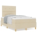 Cama con somier y colchón crema 120x200 cm tela