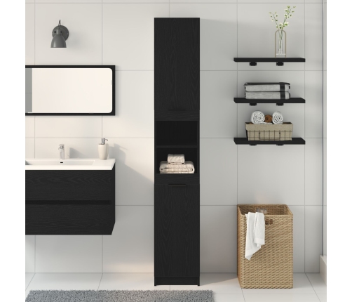 Gabinete de baño de roble negro  - 32x34x188.5 cm