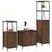 Conjunto de Muebles de Baño  de 3 Piezas en Madera Elaborada de Roble Marrón