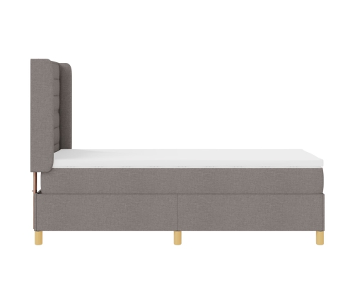 Cama con somier  y colchón Taupe 100x200 cm Tela