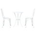 Conjunto de Bistro de Jardín de 3 Piezas  de Aluminio Fundido Blanco