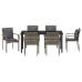 Conjunto de Comedor de Jardín  de 7 piezas con Cojines Gris Poliratán