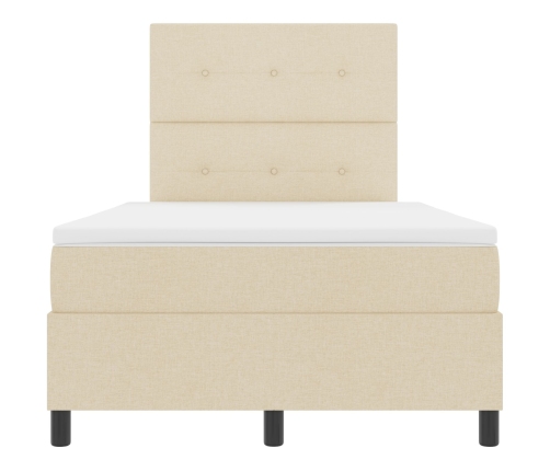 Cama de Box Spring  con Colchón Crema 120x200 cm Tela