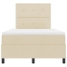 Cama de Box Spring  con Colchón Crema 120x200 cm Tela
