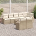 Conjunto de Sofá de Jardín  Conjunto de 9 Beige Polirratán Moderno