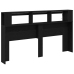Cabezal de Almacenamiento  con Luces LED Roble Negro 180x18,5x103,5 cm