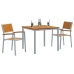 Set de Comedor de Jardín Set de 3 Gris, Tono Madera Metal, Madera