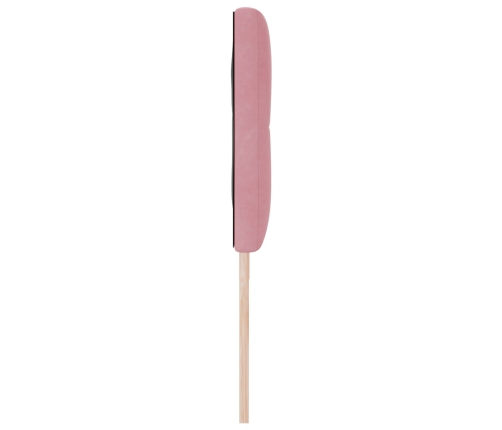 Cabecero  con botones tapizado en terciopelo rosa de 180 cm