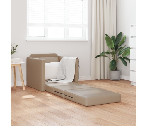 Sofá cama  2 en 1 Cappuccino 74x77x81 cm de cuero sintético