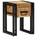 Mesa Auxiliar  con Cajón Negra 30x30x40 cm de Madera Maciza de Mango