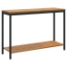 Mesa de Exterior  Natural y Negra 35x110x75 cm de Madera Sólida y Acero