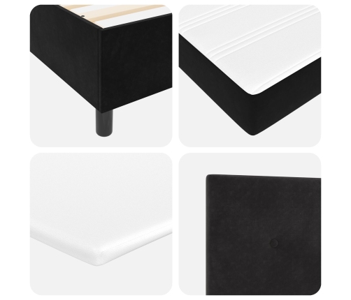 Cama Box Spring con Colchón y LED Negra 90x200 cm de Terciopelo