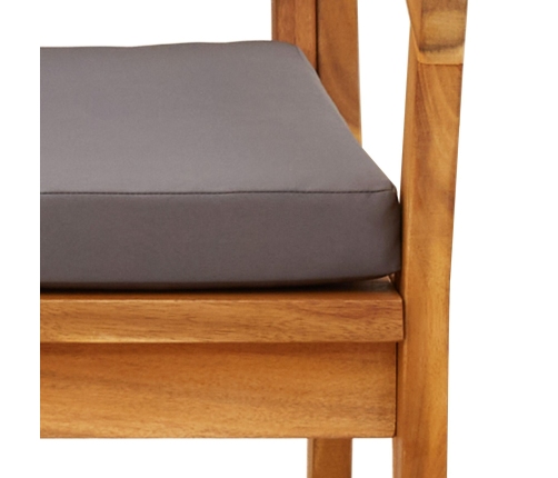 Banco de jardín  con cojines 115x70x72 cm de madera sólida de acacia