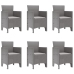 Conjunto de Comedor de Jardín de 7 Piezas  con Cojines Gris Claro de Ratan Sintético