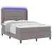 Cama box spring con colchón y LED Taupe 140x200 cm Tela
