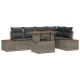 Conjunto de Sofá de Jardín  6 Piezas Gris Ratán Poliéster