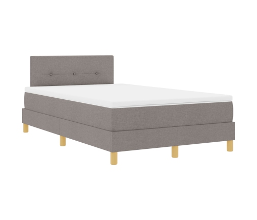 Cama Box Spring con Colchón Taupe 120x200 cm Tela